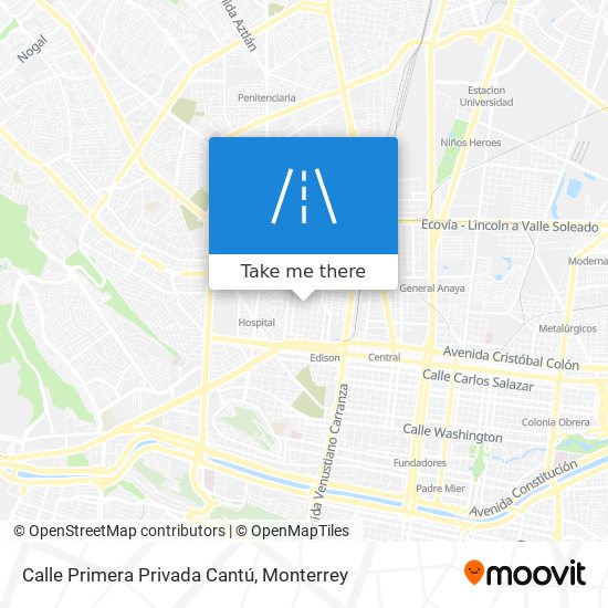 Mapa de Calle Primera Privada Cantú