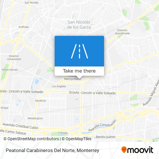 Peatonal Carabineros Del Norte map