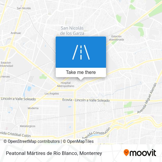 Peatonal Mártires de Rio Blanco map