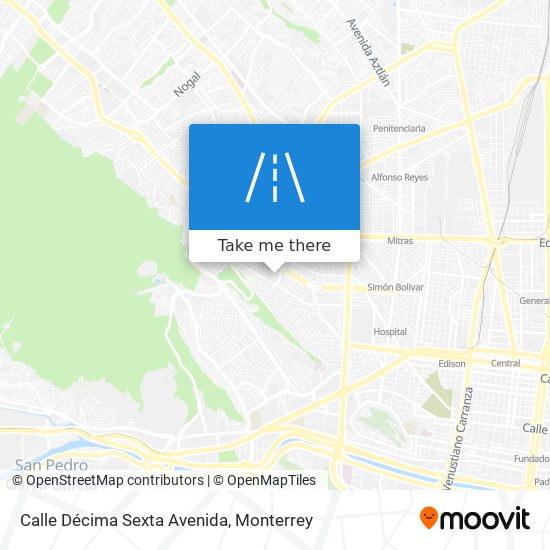 Mapa de Calle Décima Sexta Avenida