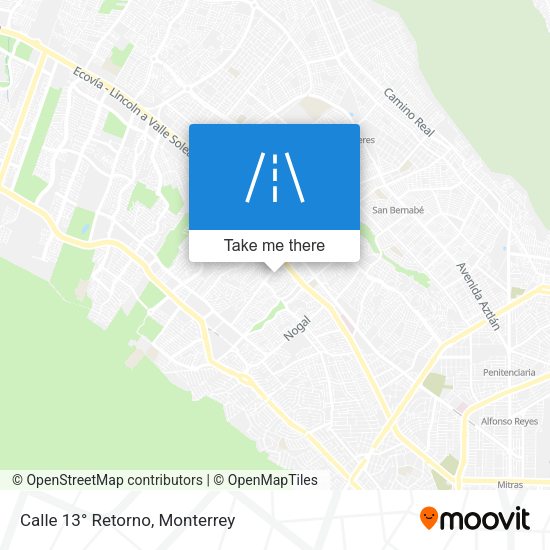 Calle 13° Retorno map