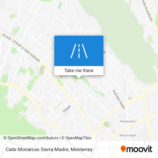 Calle Monarcas Sierra Madre map