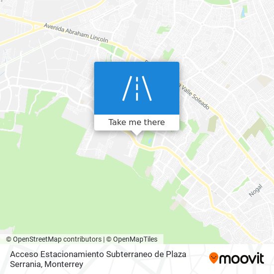 Acceso Estacionamiento Subterraneo de Plaza Serrania map