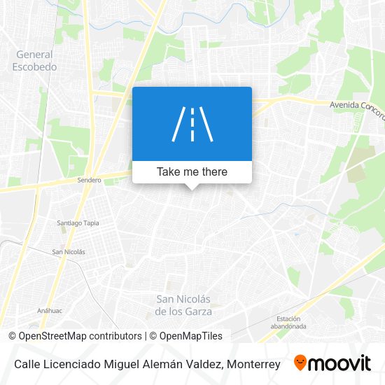 Calle Licenciado Miguel Alemán Valdez map