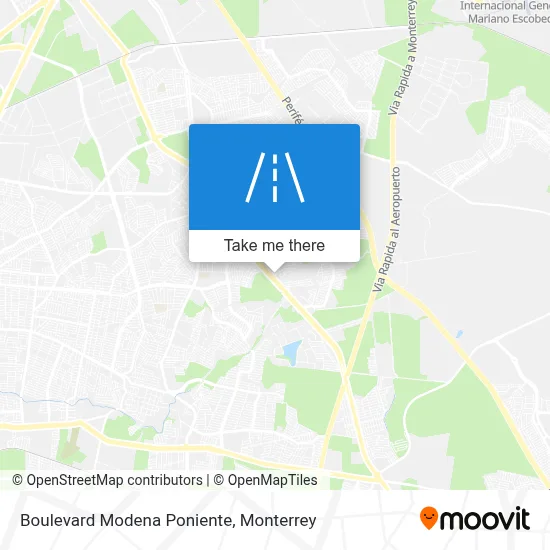 Boulevard Modena Poniente map