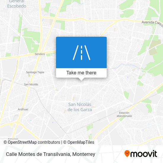 Mapa de Calle Montes de Transilvania