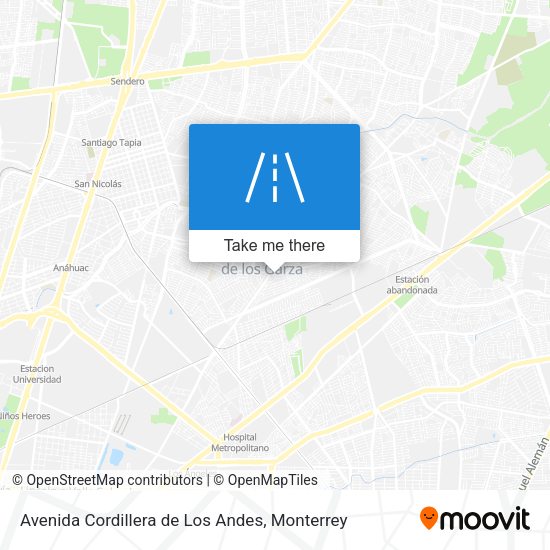 Mapa de Avenida Cordillera de Los Andes