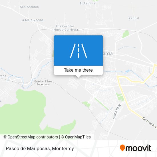 Mapa de Paseo de Mariposas