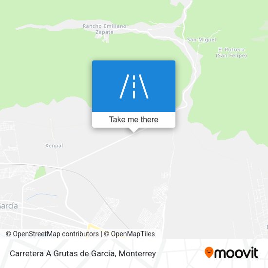 Mapa de Carretera A Grutas de García