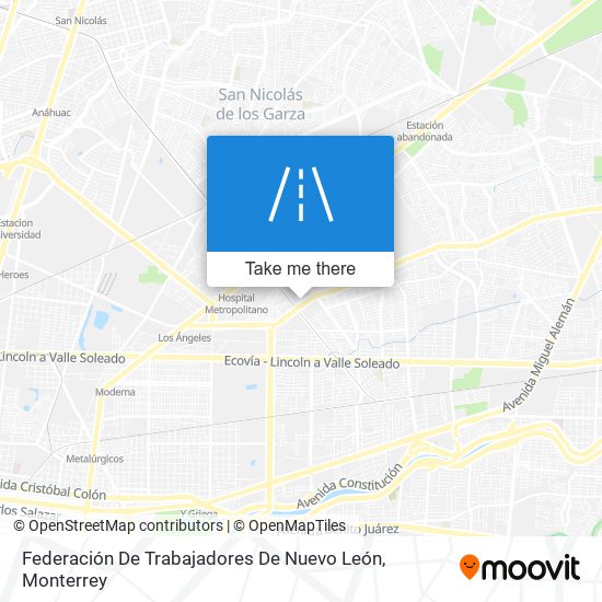 Mapa de Federación De Trabajadores De Nuevo León