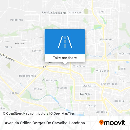 Mapa Avenida Odilon Borges De Carvalho