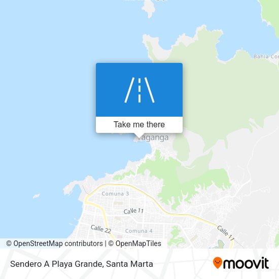 Sendero A Playa Grande map