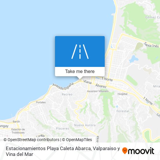 Mapa de Estacionamientos Playa Caleta Abarca