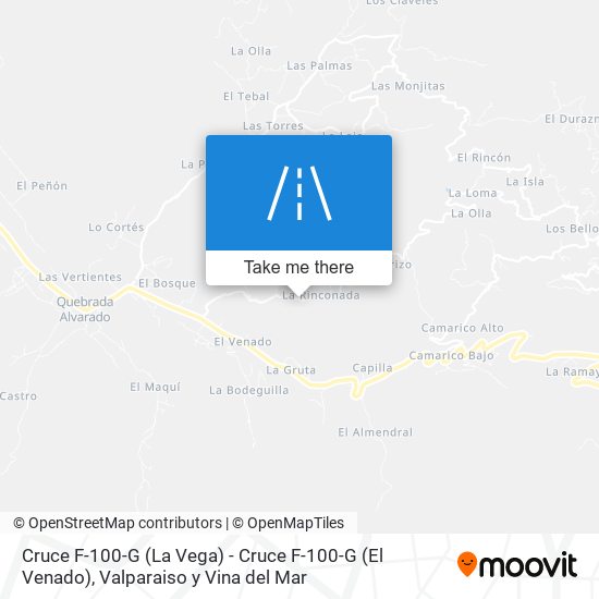 Mapa de Cruce F-100-G (La Vega) - Cruce F-100-G (El Venado)