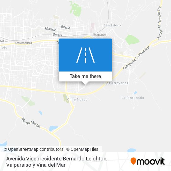 Avenida Vicepresidente Bernardo Leighton map