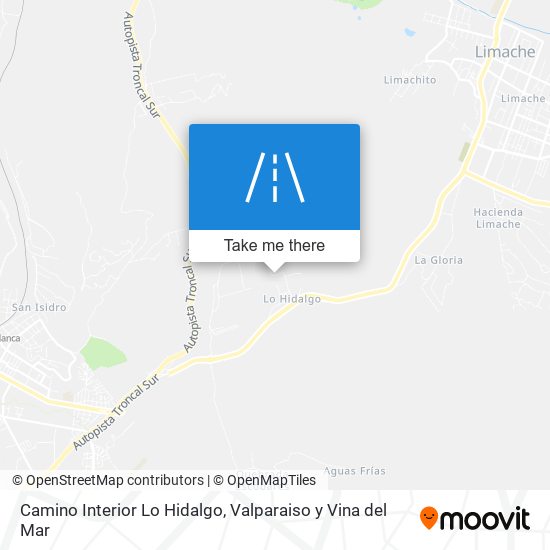 Camino Interior Lo Hidalgo map