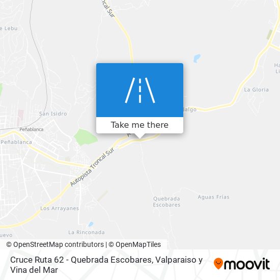 Cruce Ruta 62 - Quebrada Escobares map