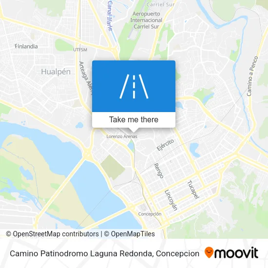 Camino Patinodromo Laguna Redonda map