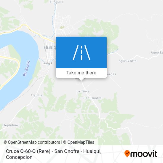 Mapa de Cruce Q-60-O (Rere) - San Onofre - Hualqui