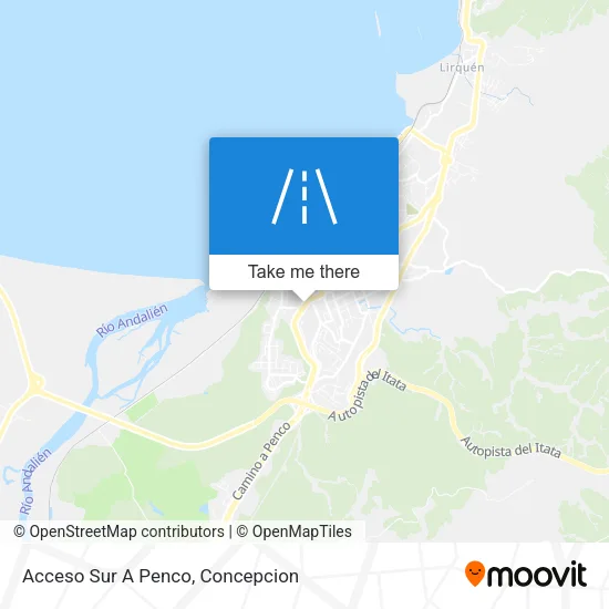 Mapa de Acceso Sur A Penco