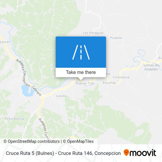 Mapa de Cruce Ruta 5 (Bulnes) - Cruce Ruta 146