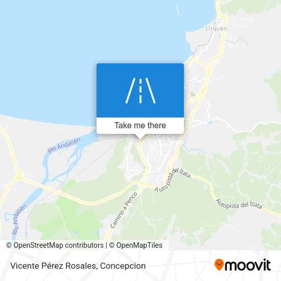 Mapa de Vicente Pérez Rosales