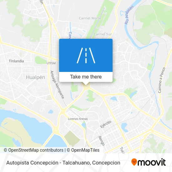 Mapa de Autopista Concepción - Talcahuano