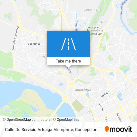 Mapa de Calle De Servicio Arteaga Alemparte