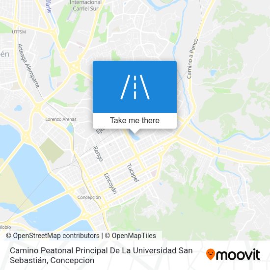 Camino Peatonal Principal De La Universidad San Sebastián map