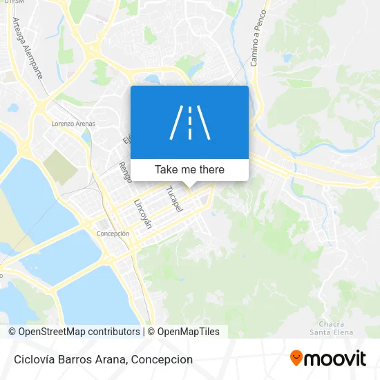 Ciclovía Barros Arana map