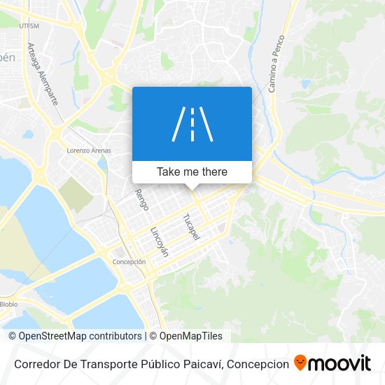 Corredor De Transporte Público Paicaví map