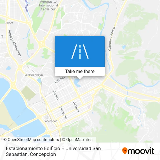 Estacionamiento Edificio E Universidad San Sebastián map