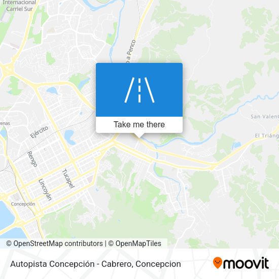 Autopista Concepción - Cabrero map