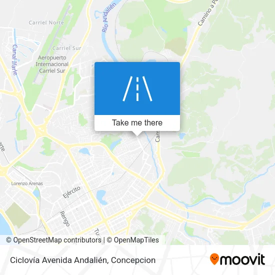 Mapa de Ciclovía Avenida Andalién
