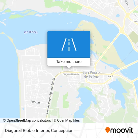 Diagonal Biobío Interior map