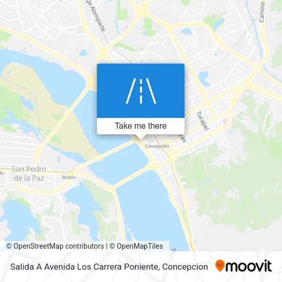 Mapa de Salida A Avenida Los Carrera Poniente