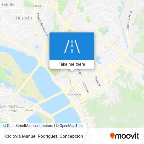 Ciclovía Manuel Rodríguez map