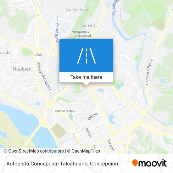 Mapa de Autopista Concepción Talcahuano
