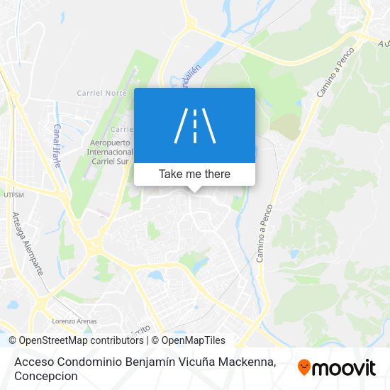 Mapa de Acceso Condominio Benjamín Vicuña Mackenna