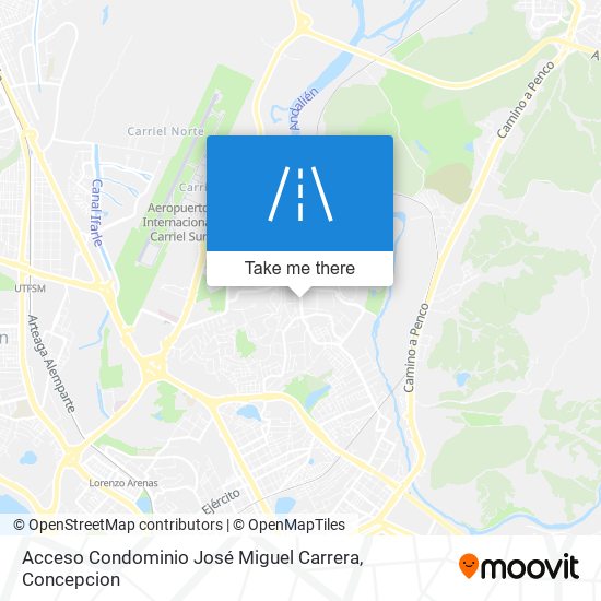 Acceso Condominio José Miguel Carrera map