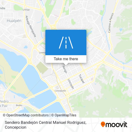 Sendero Bandejón Central Manuel Rodríguez map