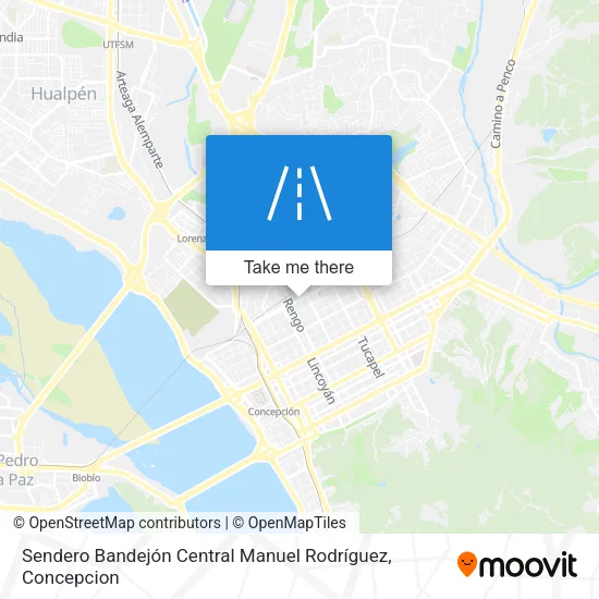 Mapa de Sendero Bandejón Central Manuel Rodríguez