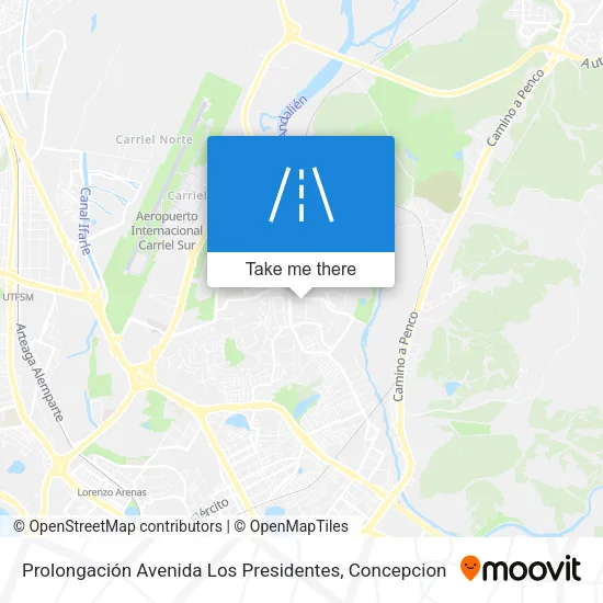 Mapa de Prolongación Avenida Los Presidentes