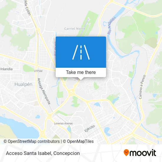 Acceso Santa Isabel map
