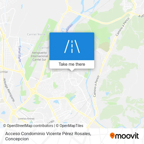 Mapa de Acceso Condominio Vicente Pérez Rosales