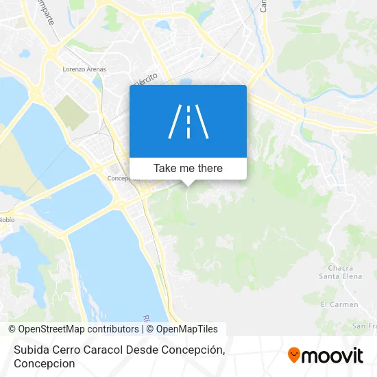 Mapa de Subida Cerro Caracol Desde Concepción