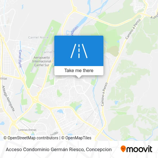 Acceso Condominio Germán Riesco map