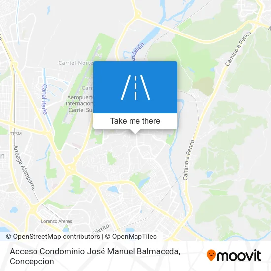 Acceso Condominio José Manuel Balmaceda map