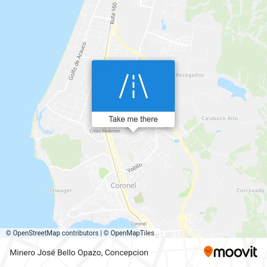 Minero José Bello Opazo map