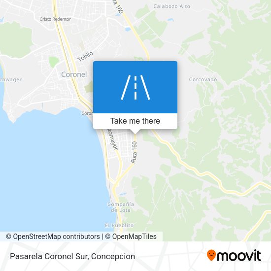 Pasarela Coronel Sur map
